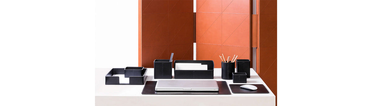 Giobagnara Todi Leather Desk Set & Organiser