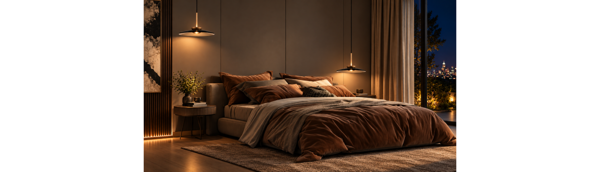 Neuhaus Pure E-Moon 50 kinetic pendant light in Platinum and Bronze finishes, featuring its circular form and glass diffuser.
