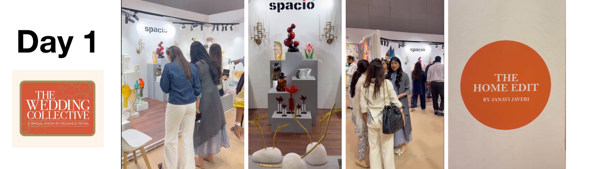 Visitors exploring Spacio’s Home Edit at The Wedding Collective Mumbai 2026, curated by Janavi Jhaveri