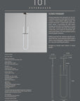 Product information sheet for a Curve Pendant light fixture by 101 Copenhagen on a gray background.