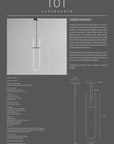 Product description sheet for a Curve Pendant light fixture by 101 Copenhagen on a gray background.