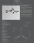 A technical sheet for the Drop Chandelier Mini from 101 Copenhagen