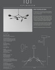 A technical sheet for the Drop Chandelier Mini from 101 Copenhagen