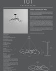 Product details of a Ghost Chandelier Mini by 101 Copenhagen on a gray background
