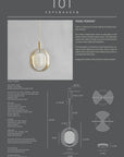 Product description card for a pendant light with specifications and design details.