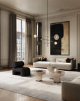 Modern living room with stylish furniture and decor