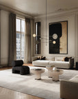 Modern living room with stylish furniture and decor