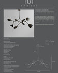 Stingray chandelier by 101 Copenhagen with product details on a gray background