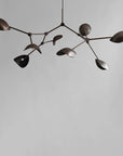 Modern chandelier with leaf-like design in bronze finish on a plain background from 101 Copenhagen available at Spacio retail stores in Mumbai & Kolkata.