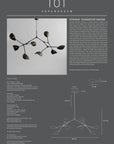 Stingray chandelier grandeur by 101 Copenhagen with product details on a gray background
