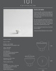 Product packaging for a duck jar mini by 101 Copenhagen with text and dimensions.