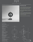 Product information card for a Dusk Table Lamp by 101 Copenhagen, featuring an image of the lamp and technical details available at Spacio retail stores in Mumbai & Kolkata.