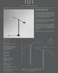 Stingray floor lamp design with specifications on a gray background