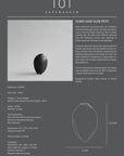 Product information card for a vase with text and dimensions on a gray background