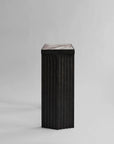 Side view of fibre concrete and calacatta marble top console from 101 Copenhagen at Spacio retail stores in Mumbai & Kolkata.