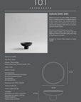 Product information card for a Baburu Bowl Mini by 101 Copenhagen with dimensions and material details.
