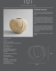Orimon Ceramic vase with product details on a gray background