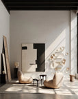 Modern interior with abstract wall art and minimal furniture from 101 Copenhagen
