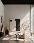 Modern interior with abstract wall art and minimal furniture from 101 Copenhagen