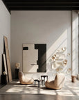 Modern interior with abstract wall art and minimal furniture from 101 Copenhagen