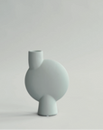 A small grey 101Cph Sphere Vase Bubl Medio Mint 221038 (Limited Edition) from the Sphere collection by the Scandinavian brand, 101 Copenhagen, on a white background.