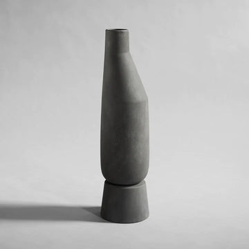 A 101Cph Sphere Vase Tall Dark Grey 211219 by 101 Copenhagen with a dark grey finish on a white background.