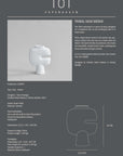 Product information card for a vase with design details and specifications.