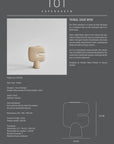 Product information card for a 'Tribal Vase Mini' by 101 Copenhagen, featuring a vase and design details.