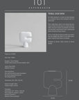 Product information card for a 'Tribal Vase Mini' by 101 Copenhagen, featuring dimensions and design details.
