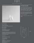 Product information sheet for a candle holder with design details and measurements.