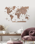 Luxury wooden terra World Map from 'Enjoy The Wood' in a minimal modern home interior available at Spacio India from Office Accessories collection.