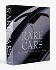 Book titled 'Rare Cars: The World's Most Exclusive Rides' by Assouline on a white background