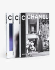 Luxury Assouline Chanel 3 Book Slipcase with black and white cover, showcasing Chanel's timeless elegance and artistic legacy.