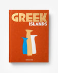 Front view of Assouline's Greek Islands luxury coffee table book highlighting elegant artwork cover design, available at Spacio India.