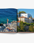 Luxurious imagery showcasing seaside leisure and Greek architecture within Assouline's Greek Islands coffee table book, available at Spacio India.