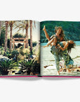 Tropical paradise and passionate dance imagery reflecting Ibiza's free-spirited lifestyle in Assouline Ibiza Bohemia luxury book at Spacio India.