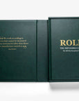 Open hardcover view featuring inspirational Hans Wilsdorf quote from Assouline Impossible Rolex luxury coffee table book at Spacio India.