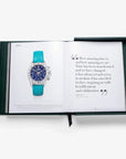 Inspirational Khalil Gibran quote page beside vintage Rolex watch imagery in Assouline luxury coffee table book Impossible Rolex, at Spacio India.