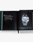 Albert Einstein quote page with Rolex Cosmograph Daytona in Assouline Impossible Rolex luxury coffee table book, shop at Spacio India online.