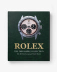 Front view of Assouline’s luxury coffee table book featuring Rolex Daytona watch illustration, offered exclusively by Spacio India.