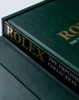 Close-up of the Assouline Impossible Rolex book spine, highlighting gold embossed lettering, available at Spacio India online and retail.