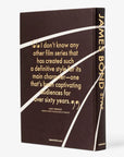 Book cover with text and 'James Bond' branding on a white background