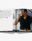 Open book with a photo of a man smoking a cigar and text on a white background