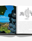 Corsica map on a double spread in a luxurious Assouline Wine & Travel France coffee table book featuring France’s finest vineyards and wine regions, available at Spacio India retail stores and online.
