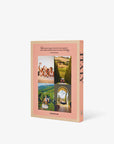 Back cover page of a luxurious hardbound Assouline coffee table book, Wine & Travel Italy, featuring Italy’s top vineyards, fine wines, and the art of winemaking.