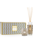 This Baobab gift box includes a stylish art nouveau-inspired fragrance diffuser and a scented candle.