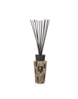 Baobab Panya Diffuser 500ml - Luxury home fragrance diffuser with incense, cedar, and leather scent in hand-blown glass with ethnic African print, available at Spacio India.