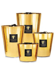 Complete Baobab Aurum candle range in golden glass containers - floral fragrance now at Spacio India