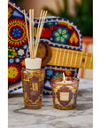 Baobab Mexico My First Baobab Gift Set with decorative diffuser and candle in front of a Mexican-inspired guitar, Spacio India