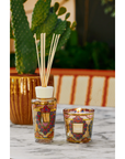 Scented candle and reed diffuser from Baobab Mexico My First Baobab Gift Set placed on marble tabletop, now at Spacio India
